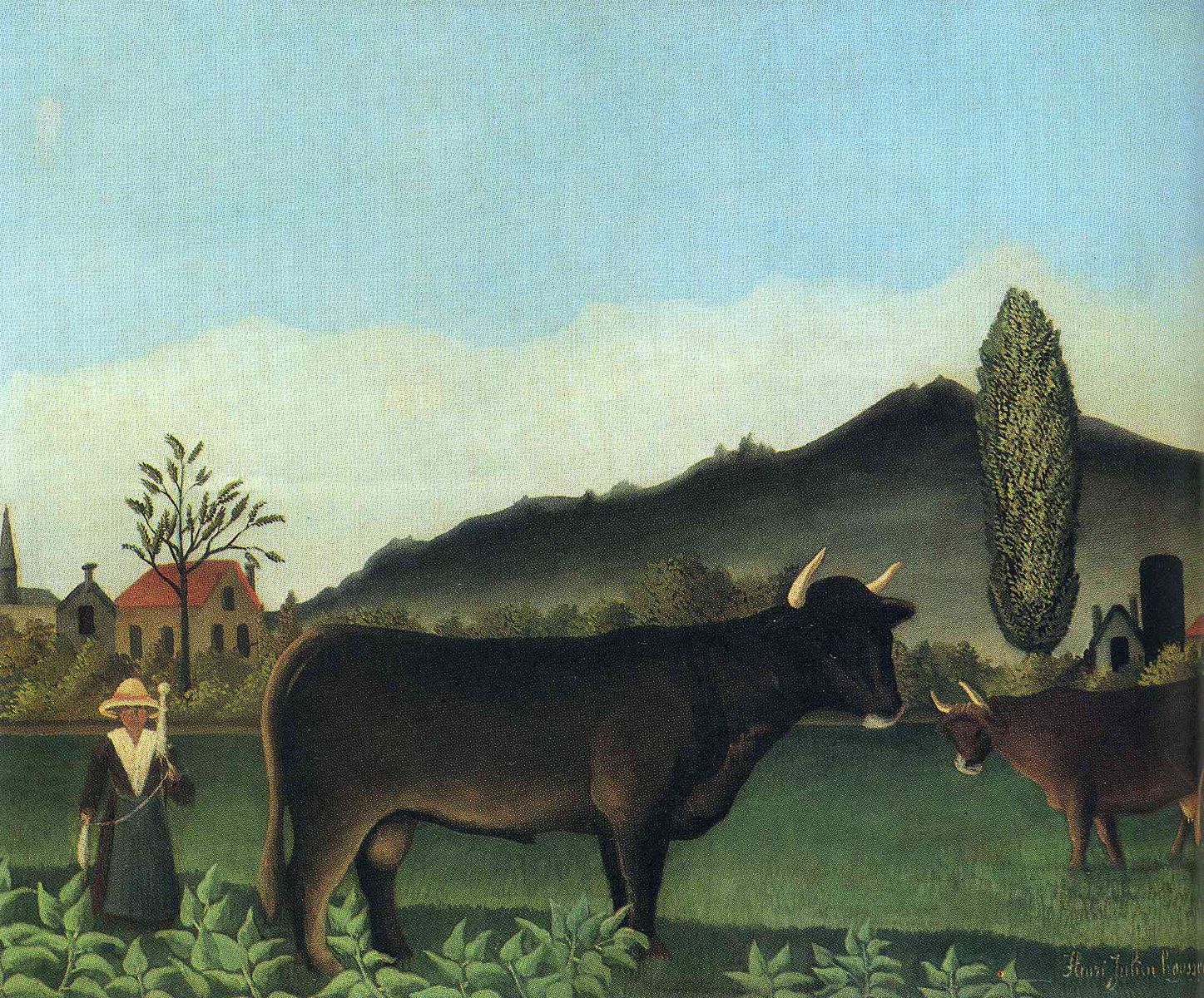Анри Руссо - Пейзаж со скотом